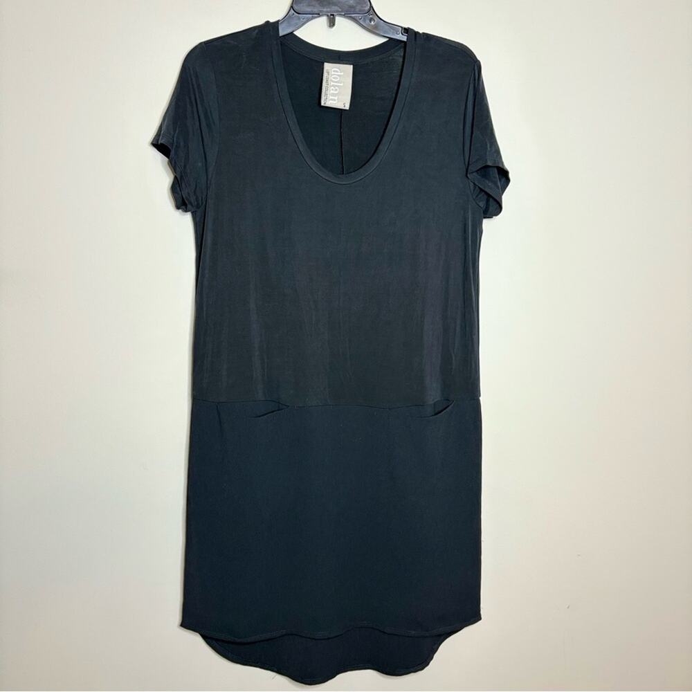 Anthropology Dolan Left Coast Loren Shift Dress With Pockets Blck Size Small - Picture 5 of 10